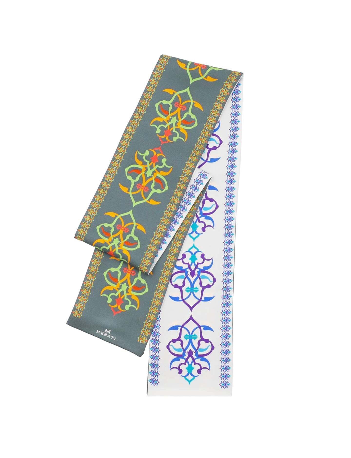 Neck-Scarf (Bandeau) - Grey.White