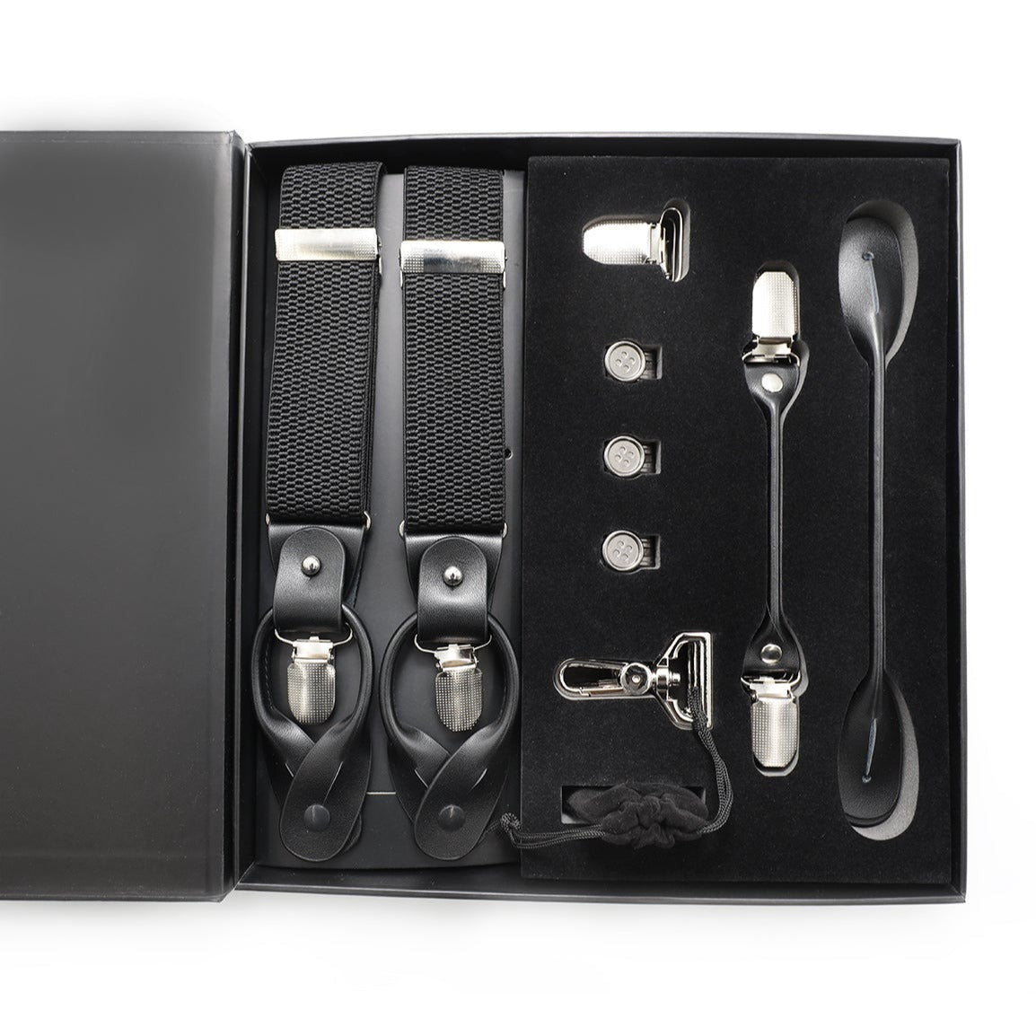 Interchangeable Suspender -
BLACK WOVEN