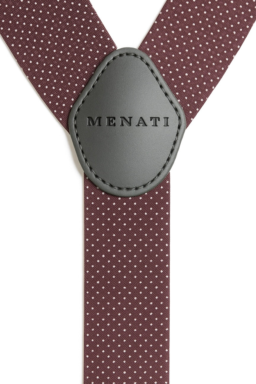 Interchangeable Suspender - BURGUNDY DOTS