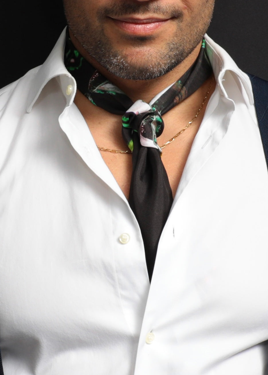 Neck-Scarf (Bandeau) - Black.White