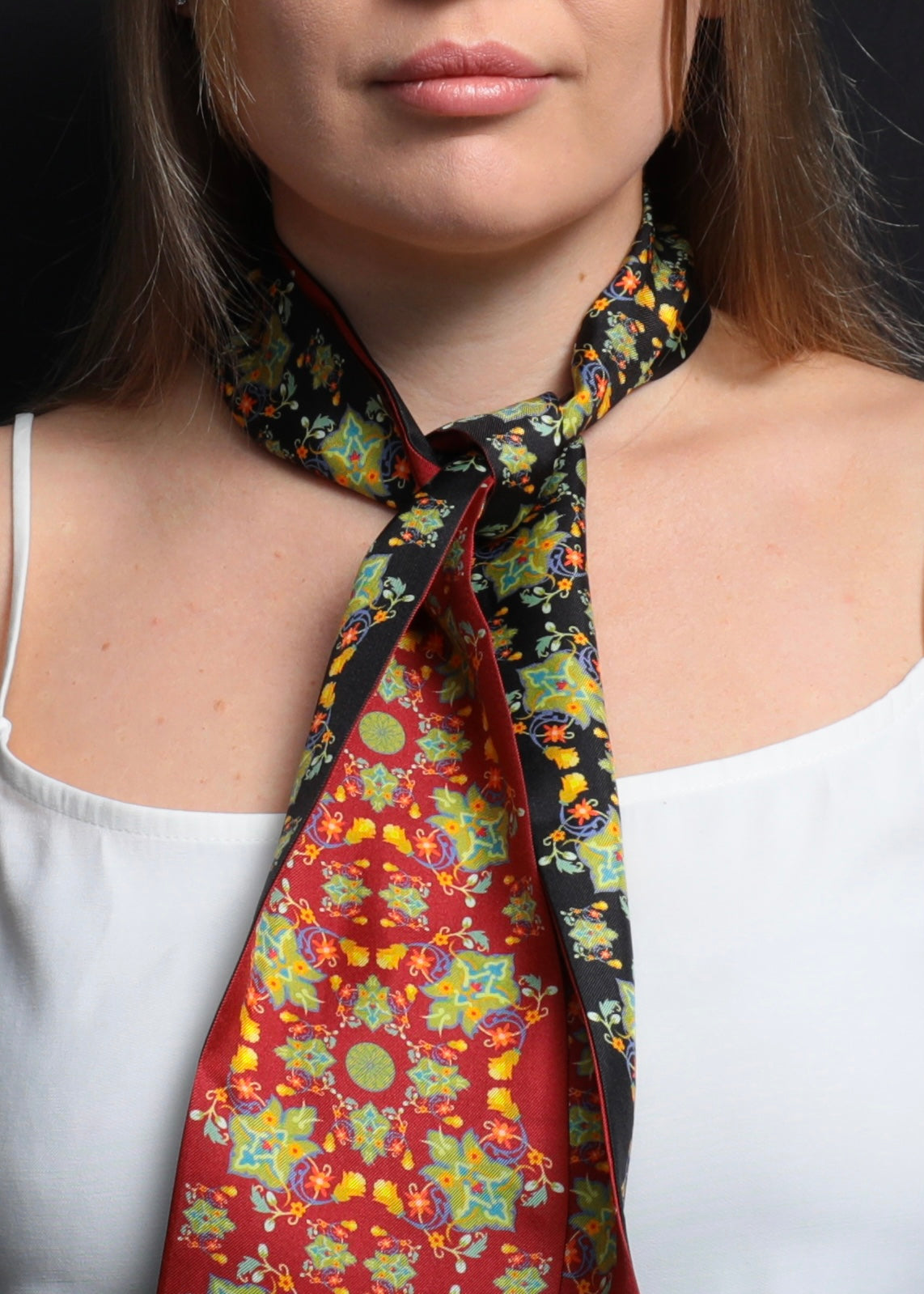 Neck-Scarf (Bandeau) - Black.Burgundy