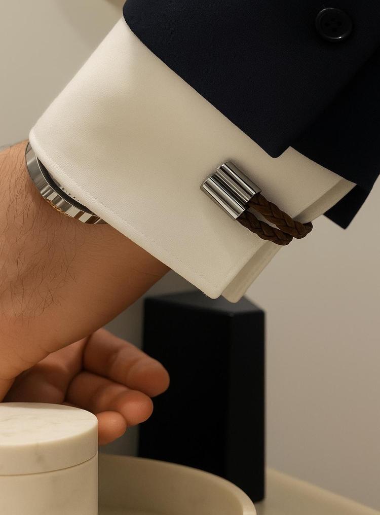 Double Merge Cufflinks - MC2402 - Orange