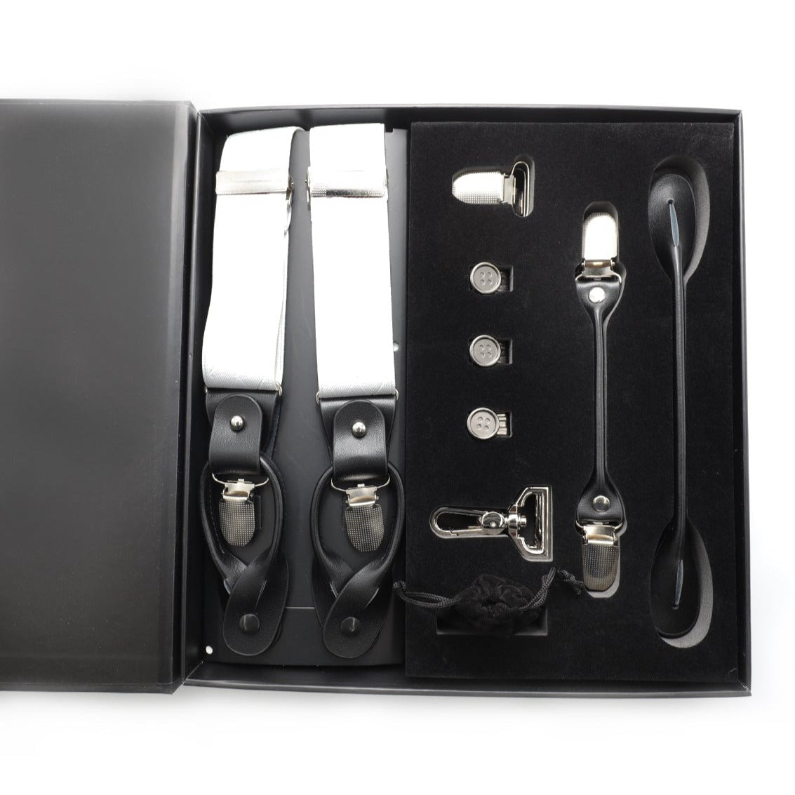 Interchangeable Suspender -
WHITE DIMOND