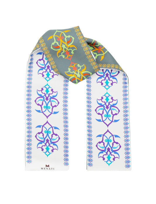 Neck-Scarf (Bandeau) - Grey.White