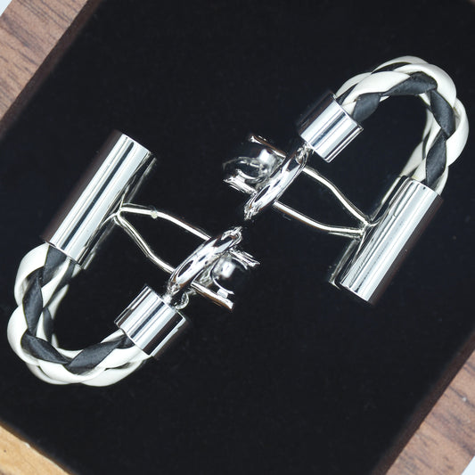 Double Merge Cufflinks - MC2408 - Black and White