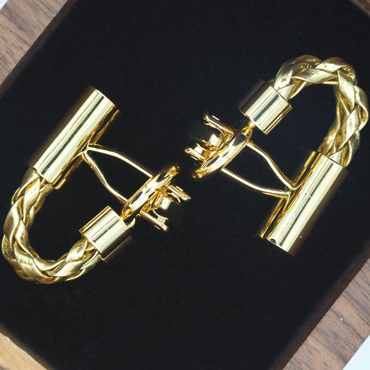 Double Merge Cufflinks - MC2404 - Golden