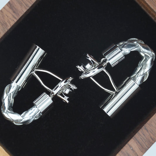 Double Merge Cufflinks - MC2405 - Silver