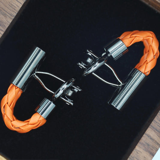 Double Merge Cufflinks - MC2402 - Orange